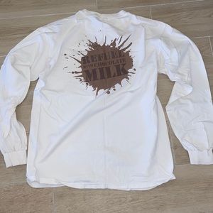 White long sleeve graphic tee
